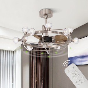 Led fantezi tavan ışık aydınlatma yatak odası için Fan avize lüks tavan vantilatörü işık ve uzaktan ile - Product Image 1
