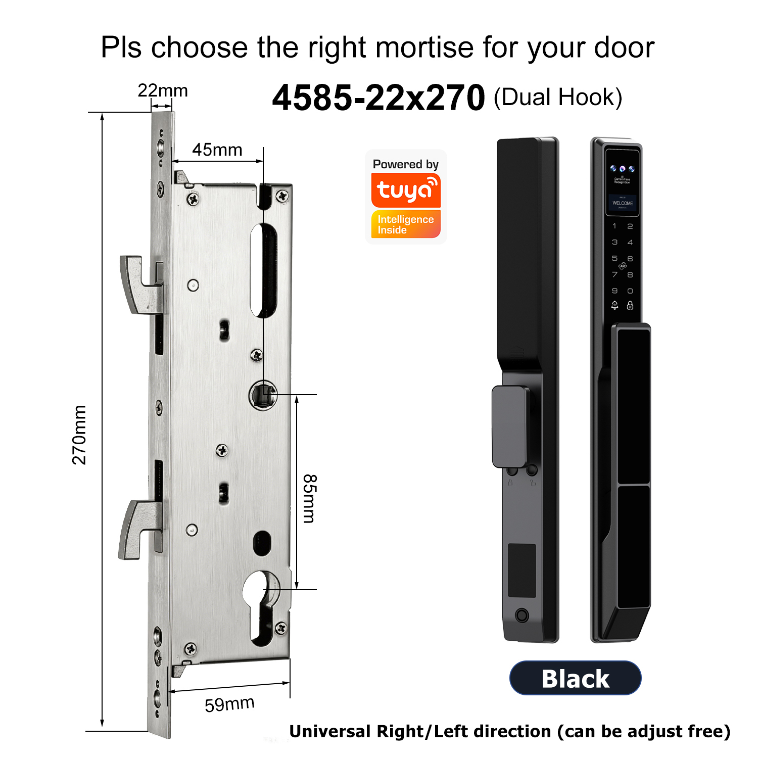 Z5 with 4585 Dual-Hook Single-point Mortise(22x270mm)