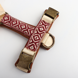 Chaleco para mascotas de diseñador de lujo ajustable sin tirones Conjunto de Correa y <span class=keywords><strong>collar</strong></span> bohemio Fabricante Haustier Otro arnés de perro de neopreno personalizado - Product Image 3