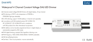 DA4-WPS (DT6/DT8) 4CH * 5A 12-12-ip67 sabit voltaj DALI LED Dimmer - Product Image 4