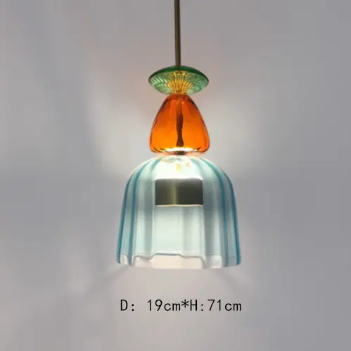 Alta calidad e27 lámpara colgante nórdico decorativo de Vidrio colorido lámpara colgante luz lámpara para casa hotel