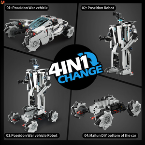 4-in-1 DIY Electric RC Robot &amp; Stunt Car Set STEM-Based <strong>Programming</strong> Building Blocks Educational and Construction Toy - Product Image 6
