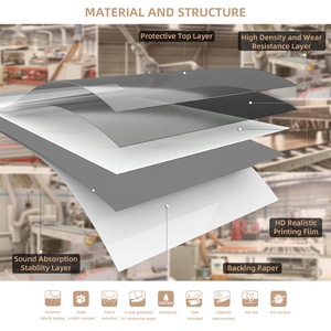 OEM özel Minimalist meşe ceviz ahşap doku Modern stil su geçirmez vinil ticari Peel & Stick LVT SPC plastik PVC döşeme - Product Image 5