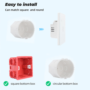 XZJ Zigbee 2ギャングスマートスイッチ防水耐久性タッチパネル付き10A Max. Current対応スマートライフアプリ - Product Image 3