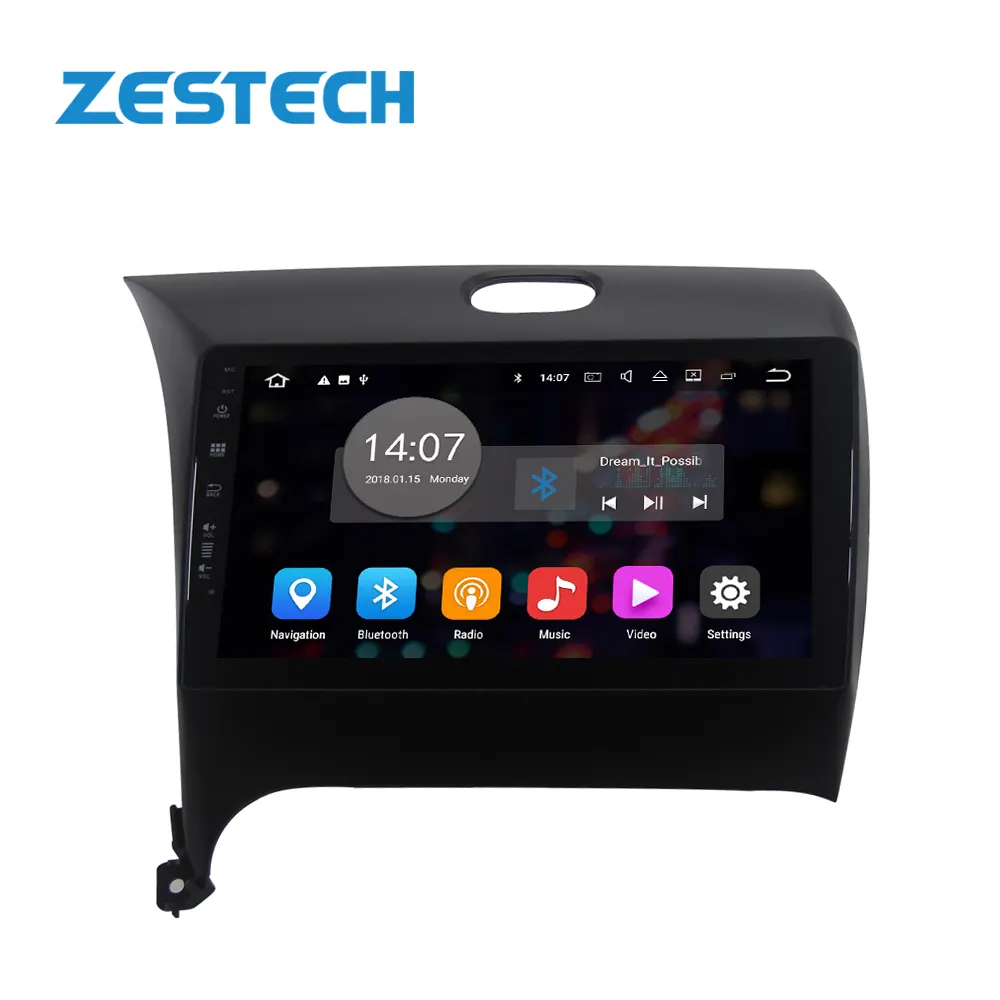 Zetstech 2 Din 9 Inch Auto Dvd Speler 2G + 16G Android 10.0 Voor Kia Cerato K3 Forte 2017 Met Radio Gps Wifi Bt Fm Navigatie