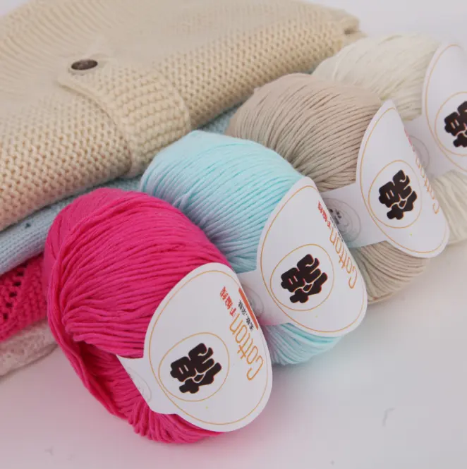 Charmkey 100% Filati di Cotone per Maglieria Morbida Pettinato Filo Crochet Filato A Mano di Lavoro A Maglia Colorato Organico Filato