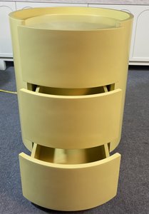 モダンラグジュアリークリームシンプルラウンドナイトスタンドコンパクトベッドルームオークキャビネットベッドサイドテーブル家庭用