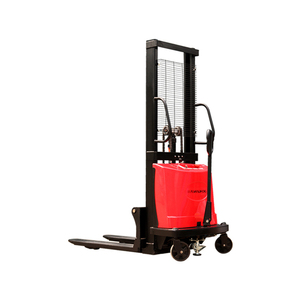 Carretilla elevadora apiladora semieléctrica, elevador hidráulico semiautomático de carga y descarga - Product Image 4