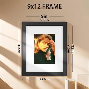 9x12 Picture <strong>Frame</strong> Display 6x8 with Mat or 9x12 Without Mat, Photo <strong>Frames</strong> for Wall Mounting or Table Top Display