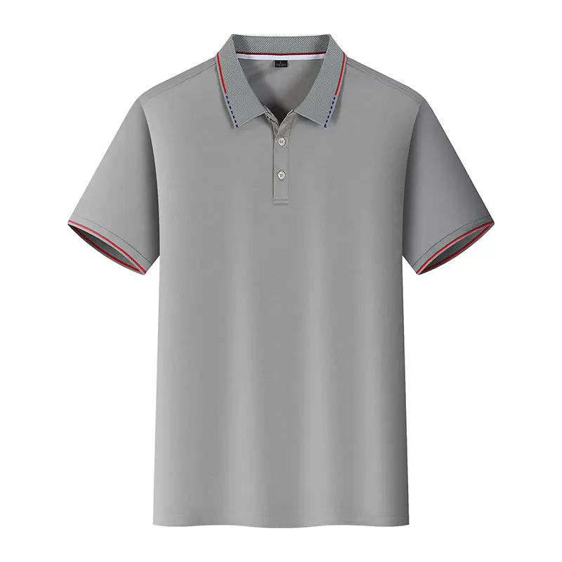 เสื้อโปโลสำหรับผู้ชายเสื้อกอล์ฟผ้าสแปนเด็กซ์โพลีเอสเตอร์2023ใหม่
