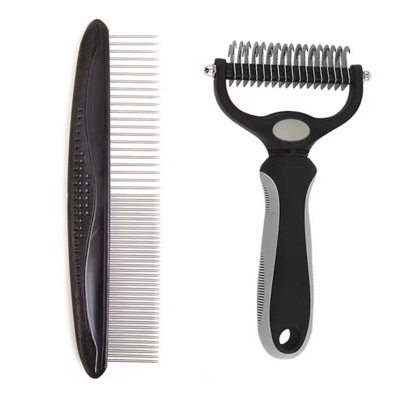 Pettine per capelli + pettine per nodi aperti grigio