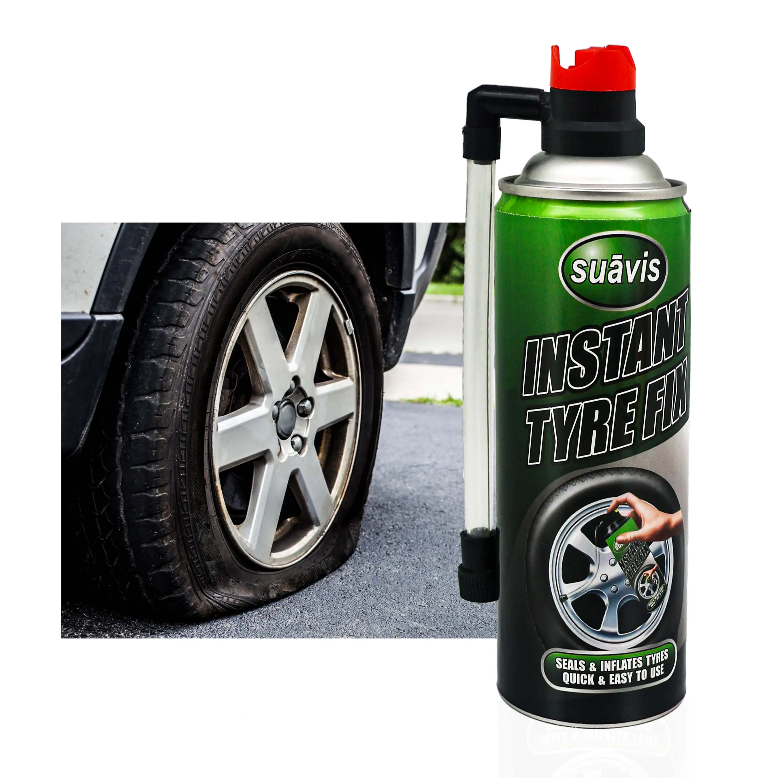 300 ml Suavis effectieve tyre reparatie vloeistof, tyre sealer en inflator