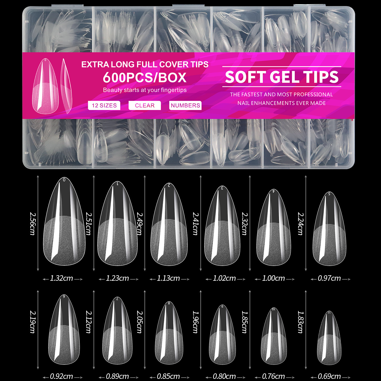 600 pcs seamless nail tips 06-pmma