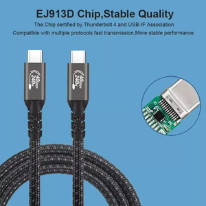 高品质USB4电缆PD快速充电Gen3.2 40Gbps 240W 8K 60HZ尼龙编织<span class=keywords><strong>USB</strong></span> C <span class=keywords><strong>USB</strong></span>数据<span class=keywords><strong>USB</strong></span> 4.0 C型金属材料