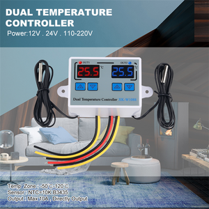 AC 110V-220V/24V/12V Termostato Control dual Pantalla digital LCD 50C -110C Interruptor de temperatura ajustable Instrumentos de temperatura