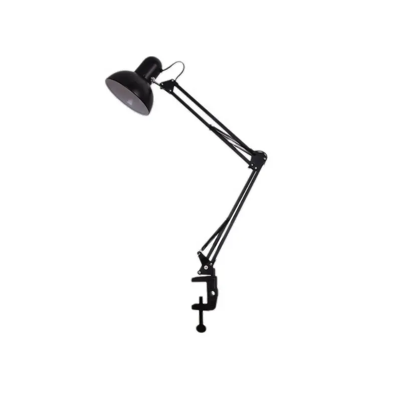 Lampe de table moderne à LED en fer forgé pour la protection des yeux en métal bureau d'étude chambre à coucher chevet lampe américaine à bras long avec pince pliante