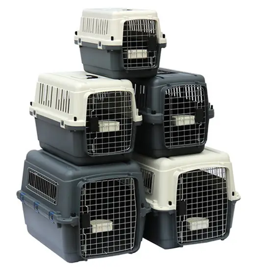 Compagnia aerea con consegna rapida approvata in plastica portatile grande canile da viaggio aereo su ruote gabbia portante per cani in vendita