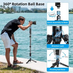 Ayaklar ile SIRUI P-325FS Monopod, kameralar için 55 "karbon Fiber Monopod - Product Image 5