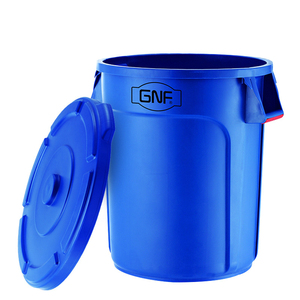 Latas De Lixo De Plástico Redonda Azul Industrial 75 / 121L Com Latas De Lixo De Garagem De Recipientes De Armazenamento De Tampa 20 Galões
