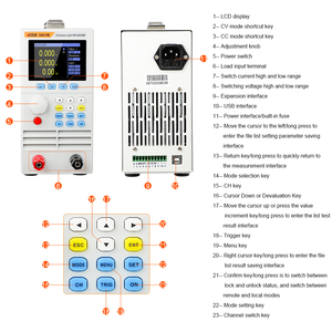 VICTOR 3801M programmier bare elektronische Gleichstrom last Leistung 400W Ein kanal 13 Modi Eingangs spannung 0-150V Eingangs strom 0-40A - Product Image 6