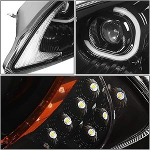 Led c-phong cách Halo chiếu đèn pha tương thích với 09-18 quốc tế gặt đập Prostar, đen nhà ở - Product Image 5