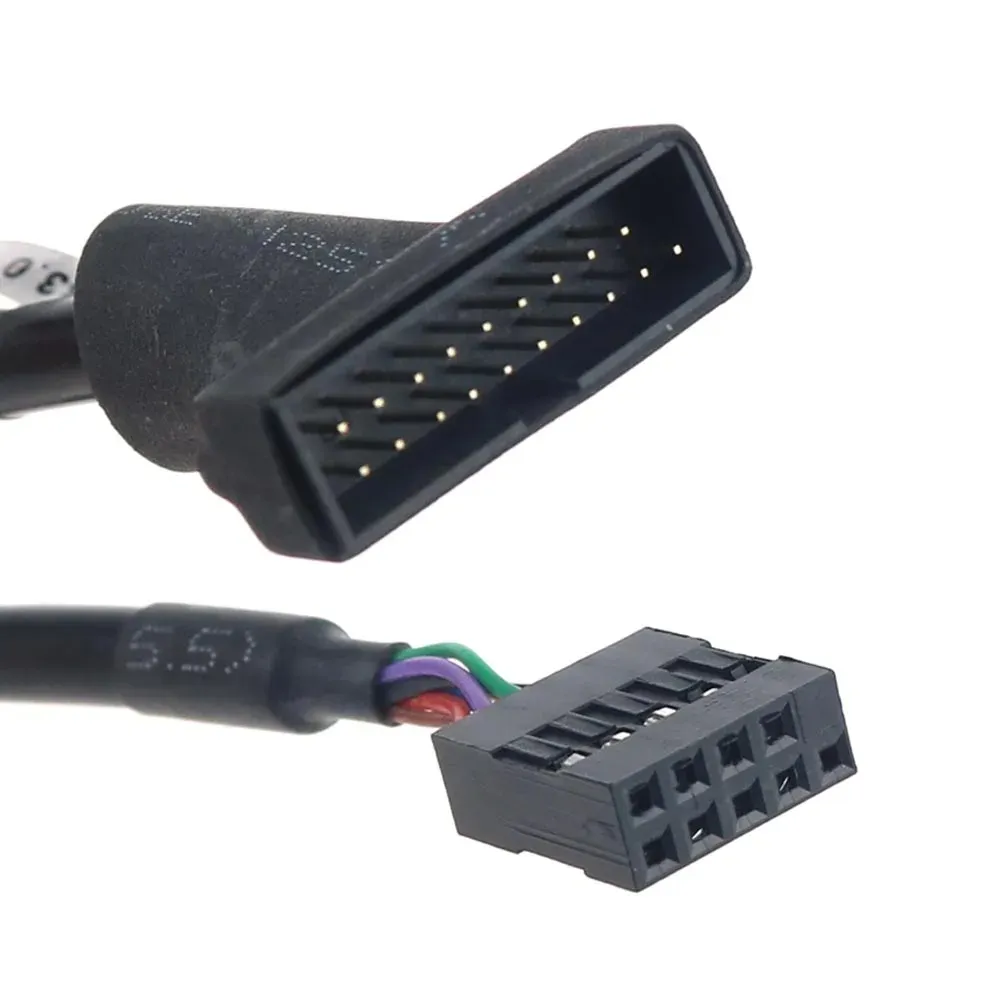 USB 3,0 enchufe macho de 20 pines a USB 2,0 placa base de 9 pines Cable de enchufe hembra Adaptador convertidor USB para panel de unidad de disquete cd-rom