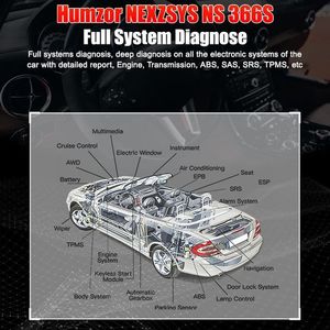 高度なNexzSYSNS366S自動車用スキャナーオールインワン多言語障害検出器および複数の車モデル用のコードリーダー戻る - Product Image 3