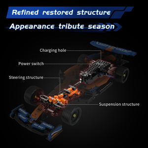 <strong>RC</strong> <strong>F1</strong> <strong>1</strong>/12 Simulation Super Sport Racing Car DIY Building Blocks Dual Remote Control Programmable Racing Vehicle Model Toy - Product Image 5