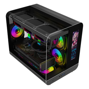 Coolzer pieno vetro temperato M-ATX ITX custodia per Computer Gaming Mid Tower custodia per Computer con schermo LCD Display Pixel supporto per refrigeratore liquido - Product Image 3