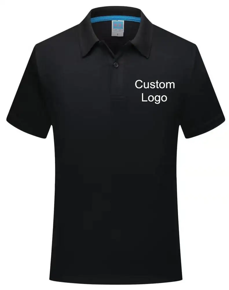 Kaus Polo Olahraga Golf Cepat Kering Poliester Cetak Sublimasi Logo Kustom