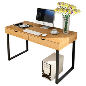 Escritorio de ordenador en forma de U, patas de marco de acero duradero, diseño multifuncional moderno con cajones dobles, mesa de ordenador sencilla