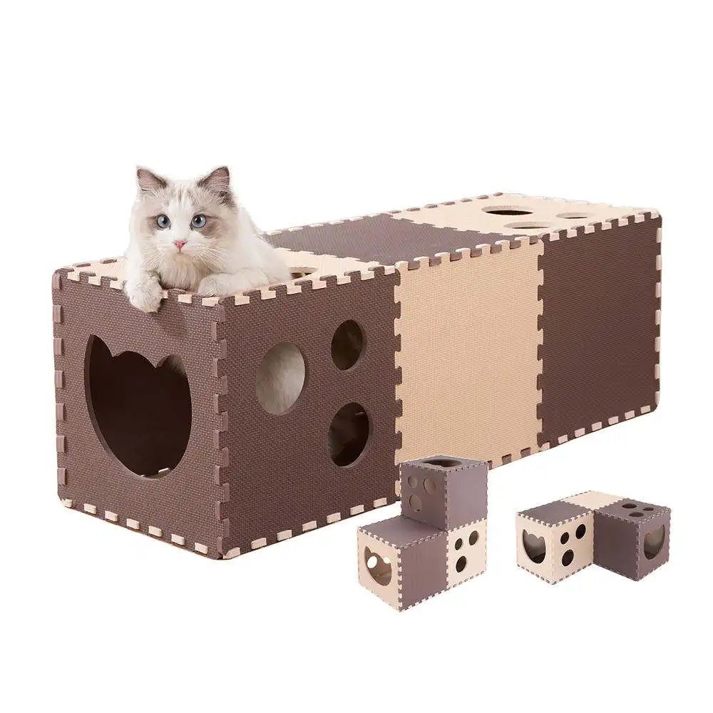 Toptan kedi tüneli ev çevre dostu EVA komik yavru kapalı öz oyun tünel yatak ev kolay monte interaktif Pet oyuncaklar