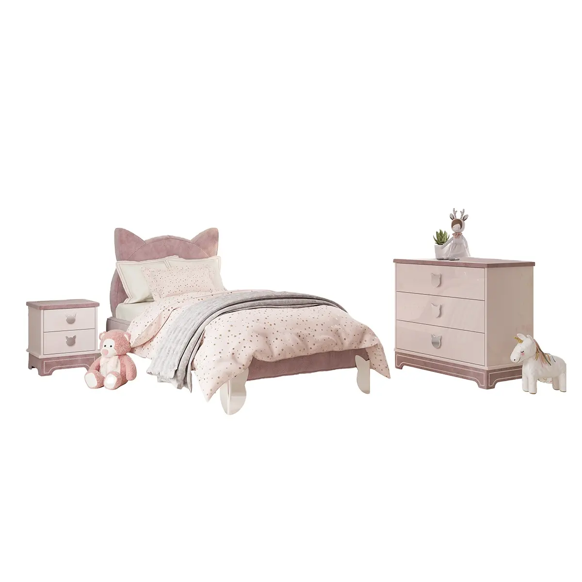 Best Luxury Luxury Product Italian Wood Sleep Fantasy Play Kids Kitten Bedroom For Little Girls
