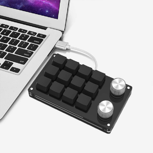 Teclado macro 12 teclas 2 perilla Teclado mecánico Intercambio en caliente Teclado personalizado Teclado de una mano Mini teclado