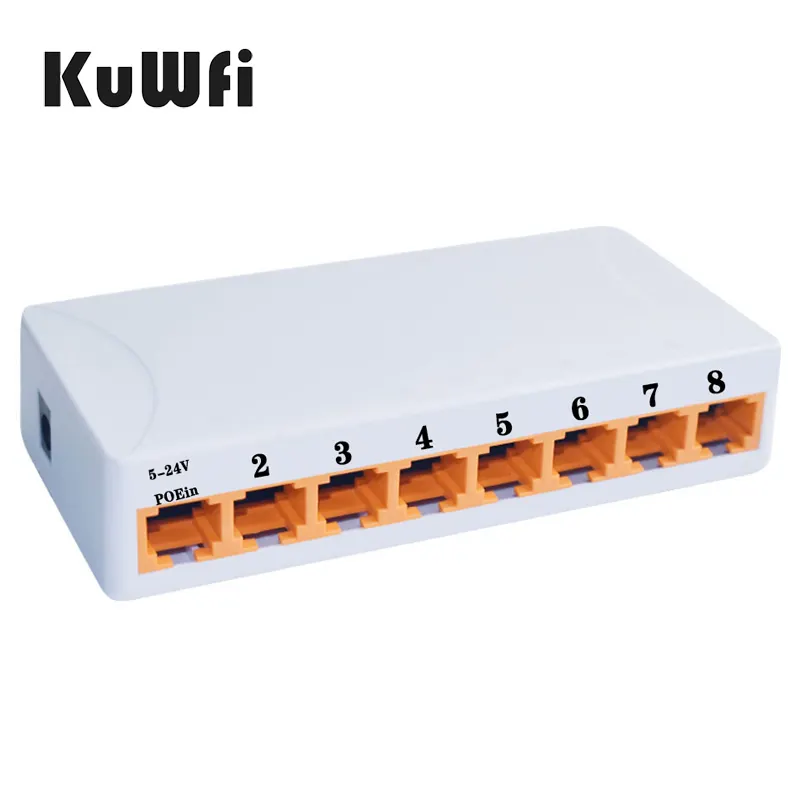 KuWFi-interruptores de red rj45 de 8 puertos, interruptor de red de 1000mbps para hogar inteligente