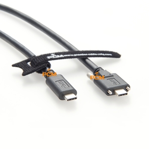 USB 3.1C to USB <strong>C</strong> Dual Screw Locking USB 3.2 Gen 2 Type-<strong>C</strong> Data Power Cable Panel <strong>Mount</strong> for Realsence <strong>CCD</strong> Camera DP-Alt Mode Hub - Product Image 1