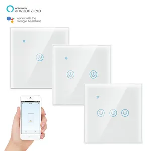 欧盟2组3组发光二极管灯墙壁开关板镜触摸传感器灯开关220V智能家居无图雅紫蜂 - Product Image 4