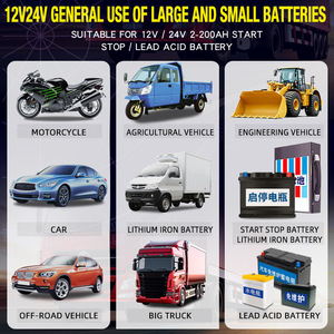 鉛酸及びリチウム電池用2V/24V 12A 7セグメント充電器-自動車用14.6Vディスプレイ - Product Image 2