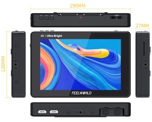 FEELWORLD LUT7 7 pulgadas 2200NITs 3D LUT pantalla táctil Cámara Monitor 4K HDMI entrada/salida forma de onda VectorScope monitor de campo DSLR - Product Image 4