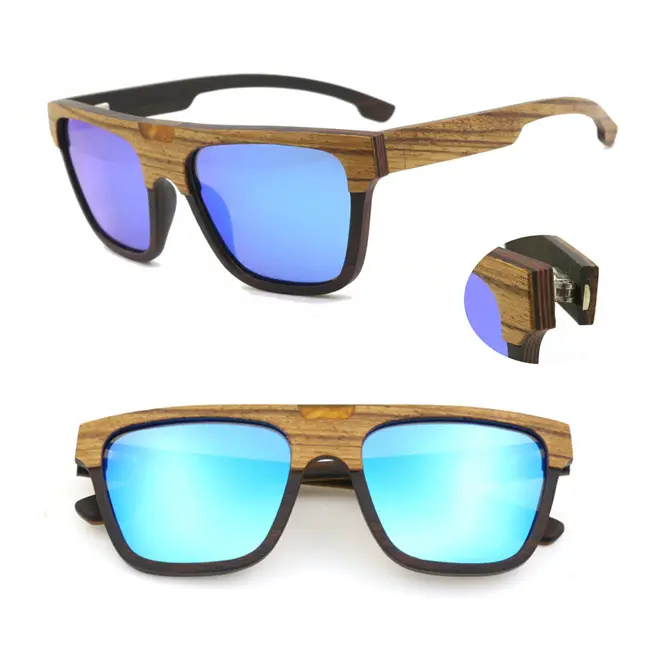 Gafas de sol de madera de bambú con logo personalizado, lentes de sol de alta y baja capa con marco de madera polarizada, con certificado CE y FDA