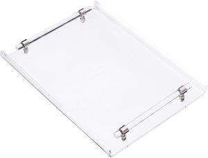 透明亚克力餐盘矩形亚克力展示盘带手柄亚克力托盘 - Product Image 3