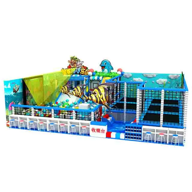 Parco giochi per bambini con ristorante a tema oceanico set per parco giochi al coperto