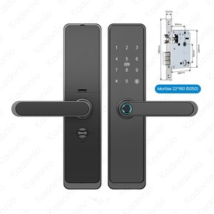 WiFiスマートロック指紋パスワードアクセスホームセキュリティドアの半自動リモートロングバッテリー寿命グラフィティアプリパスロック - Product Image 2