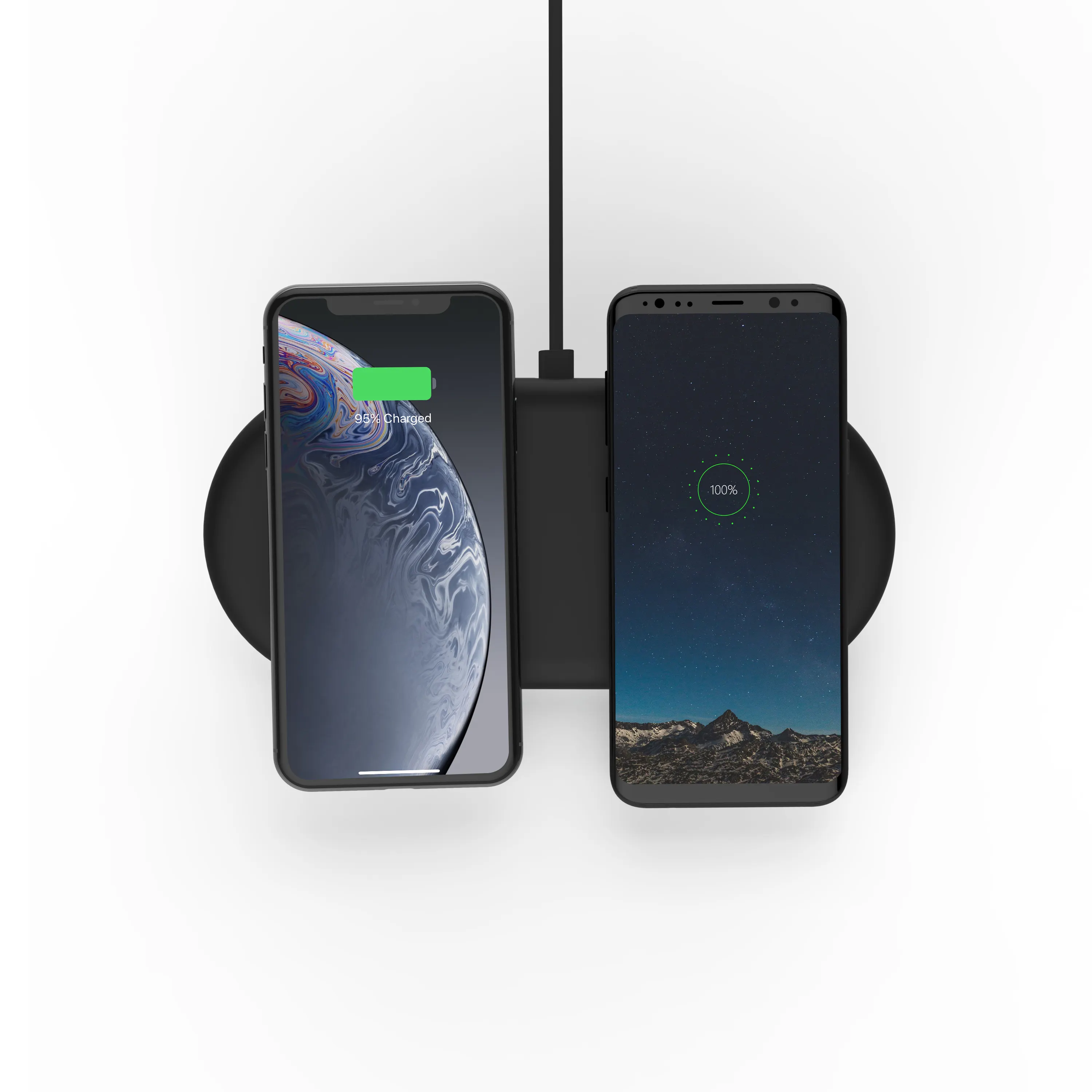 2 1 Qi 듀얼 무선 충전기 빠른 무선 전화 충전기 아이폰, 삼성, 화웨이