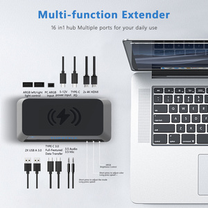 Periferiche per Computer di alta qualità 4K HD uscita Video 16 in 1 USB tipo c Hub con ricarica Wireless nuovi Hub - Product Image 3