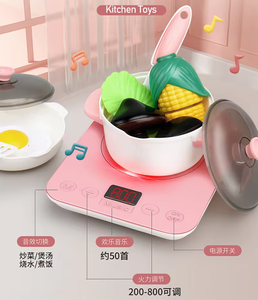 クッキングゲームセット大きな電磁ストーブタッチスモーク機能シミュレーションキッズキッチンおもちゃ女の子ふり遊び食器セットおもちゃ - Product Image 4