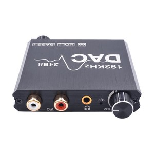 Convertidor DAC coaxial óptico Convertidor de audio digital a analógico con controles de graves de volumen para equipos de transmisión de radio y TV - Product Image 2