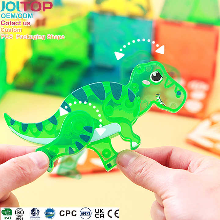 Hot Sale ODM OEM Dinosaur Magnetic Building Tiles Creative Kids Educational Plastic Building Block Toy Factory Wholesale Sets