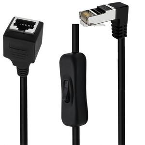 Özelleştirilmiş RJ45 uzatma kablosu Cat6e Ethernet erkek dişi konnektör ağ uzatma kablosu siyah kedi 6 UTP Sftp kedi 8 20cm - Product Image 5