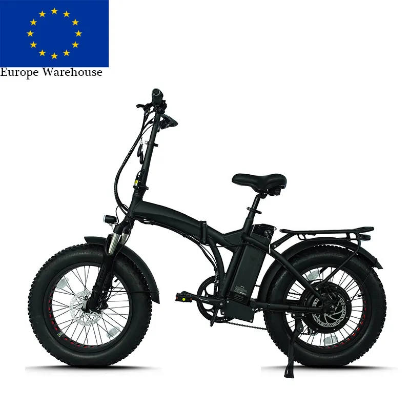 Bicicleta eléctrica plegable de 20 pulgadas, alta potencia, 1000w, 48v, neumático ancho, almacén de la UE